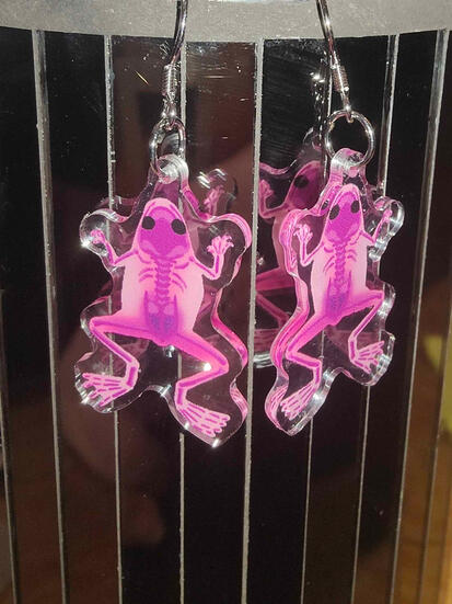 Diaphonised Frog Earrings